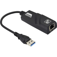 zdyCGTime USB 3.0 vīrišķā uz RJ45 sievišķā Gigabit Ethernet savienojuma adapteris, atbalsta 10/100/1000 Mbps, saderīgs ar Windows, Mac OS, Android un citām sistēmām.