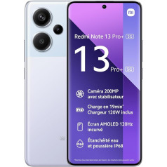 Xiaomi Redmi Note 13 Pro+ 5G viedtālrunis 8+256GB, 6.67 Super QPD, 120W HyperCharge, 2.8GHz, balts