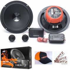 1 komplekts Hertz DIECI DIECI DSK165.3 2-way sistēma no 6,5 collas 165 mm 16,5 cm 80 vati RMS 160 vati max vājfrekvences skaļruņa augstfrekvences skaļruņa frekvences soft 4 ohm + cepure un 3 bezmaksas uzlīmes, komplekts