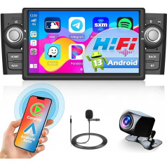 Hikity Android 11 auto radio Fiat Punto 2005-2009 & Linea 2007-2011 ar Carplay un Android Car, 7 collu skārienjūtīgais displejs Fiat ar navigāciju WiFi CANBUS FM & RDS radio USB atpakaļgaitas kamera