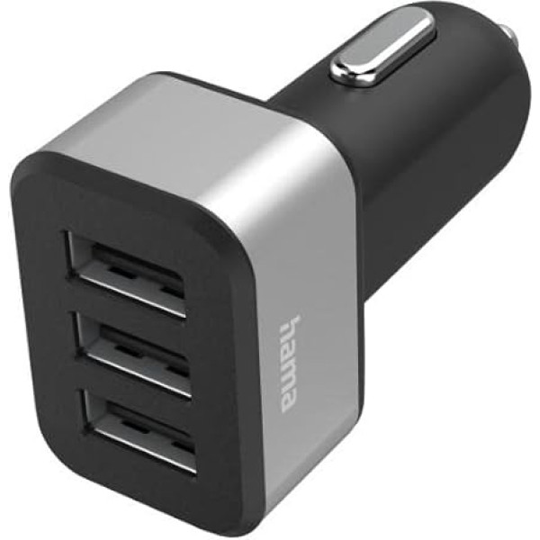 Hama 3 virzienu USB cigarešu aizdedzinātāja lādētāja adapteris automašīnai 12 V / 24 V