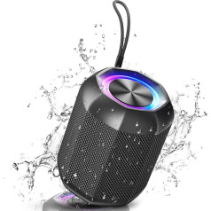 VOSFEEL Music Box Bluetooth mazais ar LED gaismu Bluetooth kastes ūdensizturīgs bezvadu bezvadu bass 18 stundu atskaņošanas laiks Pārnēsājams Bluetooth skaļrunis āra kempingam Dārza ballītei Ceļojumi