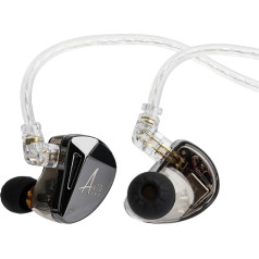 LINSOUL x KZ AS10 PRO 5BA vadu austiņas, HiFi In-Ear austiņas ar spoguļveida poligona priekšējo plāksni, noņemams iebūvēts 2 kontaktu kabelis audiofilam (ar mikrofonu)