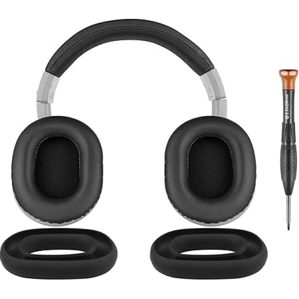 SOULWIT austiņu spilventiņi + austiņu aproces lente + apvalks Silikona spilventiņu apvalks Aizsardzības rezerves komplekts austiņām Audio Technica ATH M40, M40X, austiņu aproces spilventiņu un austiņu spilventiņu rezerves daļas remontam