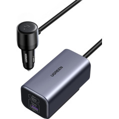 UGREEN 150W GaN Cigarešu aizdedzinātāja USB PD3.1 auto lādētājs USB C 4 portu cigarešu aizdedzinātāja sadalītājs, saderīgs ar iPhone 15/14/13 Series, MacBook Pro/Air, Surface Pro, Galaxy S24/S23, iPad Pro u.c.