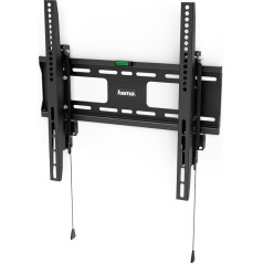 Hama TV Wall Mount Rigid with Theft Protection (TV Wall Mount 32-65 Inches, VESA 100 x 100 to VESA 400 x 400, up to 50 kg, Ideal for Public Spaces, with Fischer Dowels) Black