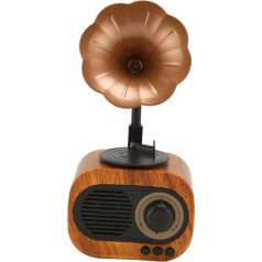 Retro Bluetooth skaļrunis, pārnēsājams bezzaudējumu HiFi radio, uzlādējams pārnēsājams bezvadu stereo radio retro fonogrāfa formā ar skaidru skaņu