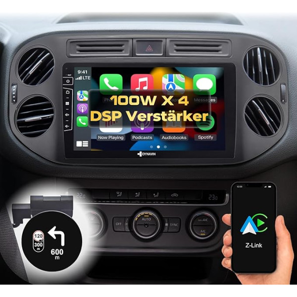 DYNAVIN Automobiļu radio navigācijas sistēma 1 collas oriģināliekārtas radio ar Bluetooth, DAB+ gatavs, saderīgs ar Carplay un Android Car