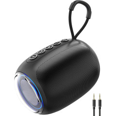 XZL Bluetooth skaļrunis, pārnēsājams bezvadu skaļrunis ar kristāldzidru stereo skaņu, brīvroku zvanīšana, 12 stundu atskaņošanas laiks, RGB apgaismojums, TWS savienojuma/ TF kartes/USB diska atbalsts, atskaņošana