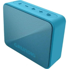 GRUNDIG Solo+ Blue Bluetooth skaļrunis, skaņu kastīte, 3,5 W RMS jauda, 30 metru diapazons, vairāk nekā 20 stundu atskaņošanas laiks, Bluetooth 5.3, pret šļakatām izturīgs apvalks (IPX5), melns