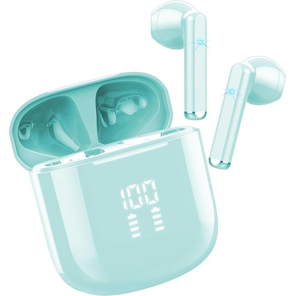 OYIB Bluetooth austiņas, 2024 In-Ear austiņas Bezvadu Bluetooth 5.3 austiņas ar ENC mikrofonu, 25 stundas dziļa basa bezvadu austiņas, skārienvadība, IP7 ūdensizturīgas austiņas, LED displejs, skriešana,