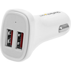 StarTech.com Divu portu USB auto lādētājs - 24 W/4,8 - Balts - 2 portu USB auto lādētājs