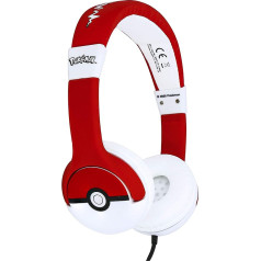 OTL Technologies PK0758 Bērnu austiņas - Pokémon Pokéball vadu austiņas 3-7 gadu vecumam