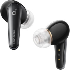 soundcore by Anker Liberty 4, Bluetooth In-Ear austiņas ar trokšņu slāpēšanu (ANC), ACAA 3.0, diviem dinamiskajiem draiveriem augstas izšķirtspējas augstākās kvalitātes skaņai, telpisko skaņu, sirdsdarbības monitoru (nakts melna)