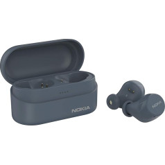 Nokia BH-405 Power Earbuds Lite īstas bezvadu austiņas, 35 stundu atskaņošanas laiks, IPX7 ūdensnecaurlaidīgas, saderīgas ar Bluetooth, kompakts bezvadu uzlādes maisiņš, fjords