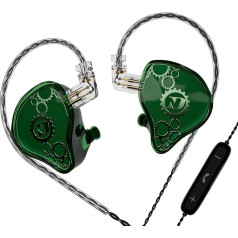 ND Venus In-Ear monitora austiņas 10mm dubultā magnētiskā dinamiskā draivera IEM austiņas HiFi spēļu austiņas 2 kontakti noņemams kabelis (ar mikrofonu zaļš 3,5 mm kontaktdakša)