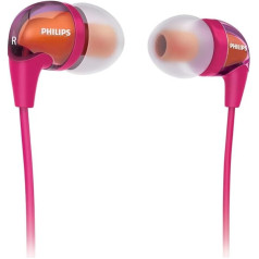 Philips SHE3683 InEar-Kopfhörer mit austauschbaren Kappen, caurspīdīgs apvalks, rozā krāsā