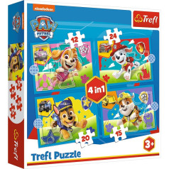 Puzzle 4in1 skriešanas suņi suņu patruļa (ķepu patruļa)