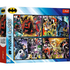 Puzzle 4x250 gabaliņu batman in action