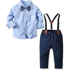 Volunboy Baby Boys’ Suit Set Clothing, Shirt with Bow Tie and Braces, Trousers, Romper Suit