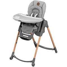 Maxi-Cosi Minla Baby Highchair, Adjustable High Chair with 6 Seats, Suitable from Birth, 0 Months - 6 Years, Essential Grey