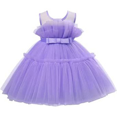 AGQT Kūdikių mergaičių šventinė suknelė mergaičių gimtadienio vakarėliui Krikštynų suknelė be rankovių blizgučiai Bowknot iškilminga vakarinė suknelė, dydis 12 mėnesių – 5 metų