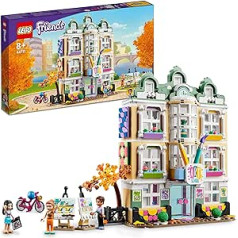 LEGO 41711 Friends Emmas mākslas skola, Hārtleikas pilsētas skola ar 3 mini lellēm, rotaļlieta meitenēm un zēniem no 8 gadu vecuma, leļļu namiņš, Ziemassvētku dāvana