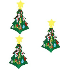 Abaodam 3 rinkiniai Kalėdų eglutės kalėdiniai žaislai vaikams kalėdiniai papuošimai, pakabinami kalėdiniai papuošalai, papuošalai „pasidaryk pats“ žaislas „pasidaryk pats“ dekoravimo vadovas, veltinis