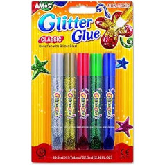 WDK PARTNER – A0601481 – Leisure Creative Glitter Glue 5 Assorted Colours