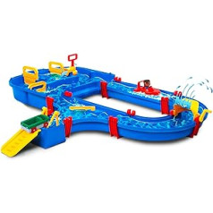 Aquaplay 8700001518 Norway with 35 Pieces Including Sluss, Paddle Wheel, Ferry, Amphibian Car, Boat and Figures Bear Boat, 105 x 90 x 16 cm, from 3 Years