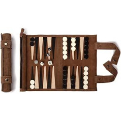 Sondergut Backgammon Mocha galda spēle — ripināšanai, izgatavota no 100% ādas — oriģināls kopš 1998. gada tūristu un ceļojumu fani — 25 x 34 cm