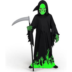 Spooktacular Creations Sensenmann Grim Reaper bērnu kostīms, Deluxe Glow in The Dark Phantom bērnu kostīms