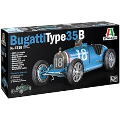 Italeri 4710S 1:12 Bugatti Type 35B Modeļu veidošanas komplekts, Stāvmateriālu veidošana, Amatniecība, Hobijs, Līmēšana, Plastmasas Komplekts, Detalizēts, Nekrāsots