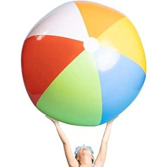 Top Race Giant Inflatable 6 Foot Water Ball for Pool, Beach, Summer Parties and Gifts, 1 Giant Jumbo Ball in Rainbow Colours, 72 Inches Tall