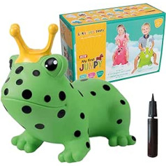 GERARDO'S Toys Jumpy Bouncy Animal Green Frog – šokinėjantys gyvūnai nuo 1 metų ir nuo 2 metų – Pripučiami gyvūnai, žaislas lauke arba viduje, skirtas mažiems vaikams nuo 12 mėnesių