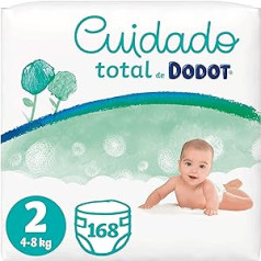 Dodot Total Care autiņbiksītes, 2. izmērs (4-8 kg), 168 autiņi, Dodot mīksta ādas aizsardzība ar veģetatīvām sastāvdaļām