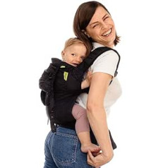 Boba Air Feather-vieglas zīdaiņu pārvadātājs un bērnu pārvadātājs - bērnu pārvadātājs no 3 mēnešiem (7-20 kg) - bērnu mugursoma un bērnu pārnēsāšanas soma ar 2 pārnēsāšanas pozīcijām (vēderā/mugurā) - melna