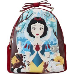 Loungefly Disney Snow White klasiskā Apple stepēta samta dubultsiksnas plecu soma, daudzkrāsaina / okeāna plūdmaiņas, okeāna plūdmaiņas