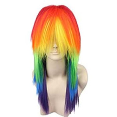 Bezmaksas matu cepure + bērniem pieaugušajiem Bezmaksas matu cepure+my Little Pony Rainbow Dash Cosplay Wig Tail zirgaste daudzkrāsains (parūka) no Anogol