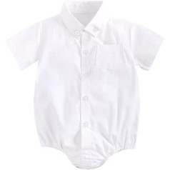 Verve Jelly Newborn Baby Boys Romper bikses ar īsām piedurknēm, pogām uz leju Bodijs Top krekls Vienkāršs kombinezons vasaras apģērbu komplekts