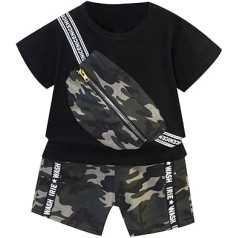 TSSOE Baby Clothing Set Baby Boys Summer Clothing Outfit Short Sleeve T-Shirt Top with Camouflage Pockets + Shorts Newborn Toddler Soft Baby Set