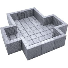 EnderToys Lockable Dungeon Tiles - Cross Chamber Terrain Landscape Table Top 28mm Miniatures Role Play 3D Printed Paintable