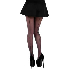 Classic Sexy Seamed Tights, Sheer Stripe Pantyhose, Sizes 2-14 [Made in Italy]