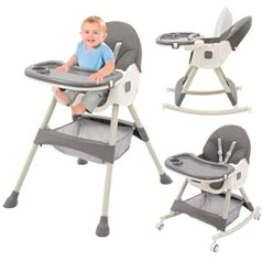 Augstais krēsls Baby 3-in-1 Bērnu augstais krēsls ar galdu un riteņiem Augstais krēsls Regulējams salokāms bērnu krēsliņš ar atzveltnes funkciju Kombinēts augstais krēsls aug kopā ar jūsu bērnu ēdamistabas krēsls no plkst.