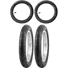 P4B 10 Inch Tyre Set with AV Tubes (45/45° Valve) | Pram Tyres | Buggy Tyres | Balance Bike Tyres | Pushchair