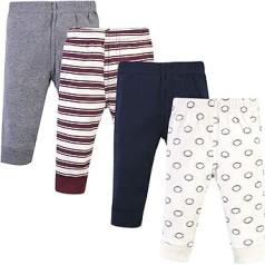 Hudson Baby Unisex Baby Cotton Pants and Leggings, Football, 0-3 Months