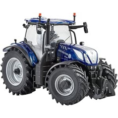 New Holland T7.300 Blue Power Tractor Replica, traktoriaus kopija, suderinama su ūkio gyvūnais ir žaislais 1:32 masteliu, tinka kolekcionieriams ir vaikams nuo 3 metų