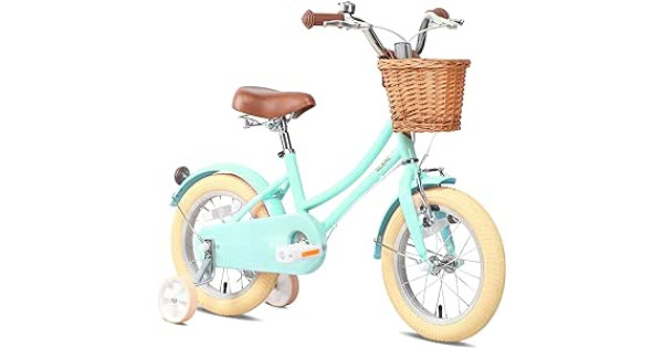 Glerc Girls velosipēds ar grozu bērniem no 3 līdz 10 gadiem, 12 14 16 20 collas ar groza zvanu un stabilizatoriem, vairāku krāsu izmēri