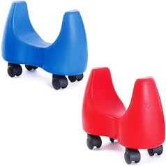 Bogenroller Rutscher | Indoor Rutscherauto für Kinder | Rot o. Blau | Bis 100 kg belastbar | LxBxH: 29x17x31 cm | Weicher PU-Schaum, Vier Rollen | Markenqualität