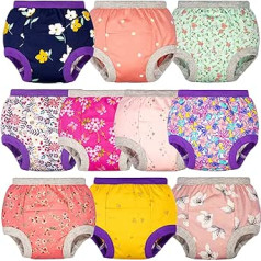 BIG ELEPHANT Baby Girls Training Pants for Toddlers Training Pants Pack of 10 12-24 Months